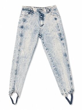 Vintage Cap Ferrat Save The Planet Acid Wash Denim Stirrup Jeans Womens 12 27W